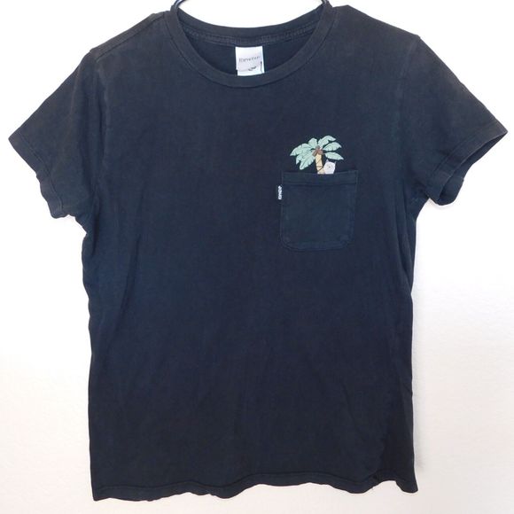 RipNDip Pocket Tee Shirt Women M Cat Graphic Logo Skater Black Short Sleeve - Picture 1 of 8